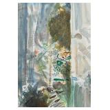 Flowers by the Window by Yehezkel Streichman Lithograph