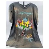 Ed Hardy Graphic T-Shirt XL with Flame and Dice Design