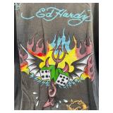 Ed Hardy Graphic T-Shirt XL with Flame and Dice Design