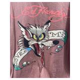 Ed Hardy XL T-Shirt with Wolf and Love Me Tattoo Design