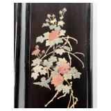 Set of 2 Vintage Oriental Wall Panels with Floral and Bird Inlay
