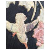 Set of 2 Vintage Oriental Wall Panels with Floral and Bird Inlay