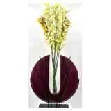 Artisan Blown Glass Vase with Elegant Stand