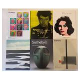 Collection of 6 Art Auction Catalogs featuring Iconic Artists including Andy Warhol
