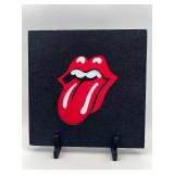 Vintage Rolling Stones Felt Artwork featuring Iconic Logo