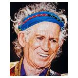 Metal Photograph of Keith Richards with Guitar