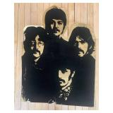 Vintage Velvet Beatles Poster with Gold Trim - Damaged Edges
