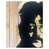 Vintage Velvet Beatles Poster with Gold Trim - Damaged Edges