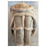 Shearling Sheepskin Coat with Fur Trim