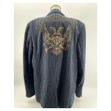 Marc Ecko Pinstripe Blazer with Decorative Embellishments