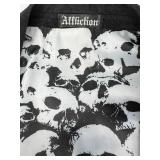 Affliction Black Jacket with Skull Embroidery - Mens XL