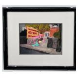 Framed Animation Cel Signed by Friz Freleng Featuring Pink Panther
