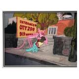 Framed Animation Cel Signed by Friz Freleng Featuring Pink Panther