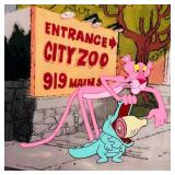 Framed Animation Cel Signed by Friz Freleng Featuring Pink Panther