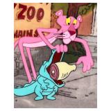 Framed Animation Cel Signed by Friz Freleng Featuring Pink Panther