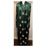 Vintage Oriental Green Satin Robe with Gold Accents