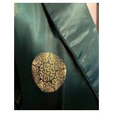Vintage Oriental Green Satin Robe with Gold Accents