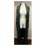 Vintage Oriental Green Satin Robe with Gold Accents