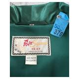 Vintage Oriental Green Satin Robe with Gold Accents
