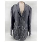 Marc Ecko Cut & Sew Embroidered Skull Pattern Blazer - Mens XL