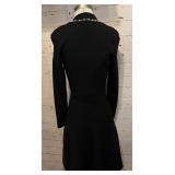 Sandro Paris Black Dress with Decorative Pearl Accents