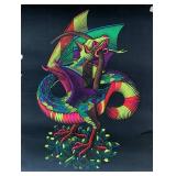 Neon Black Light Dragon Poster