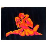 Black Light Reactive Artwork with Embracing Figures