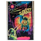 Vintage Space Demon Blacklight Poster