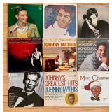 Collection of 9 Vintage Vinyl Records including Frank Sinatra and Johnny Mathis