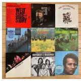 Collection of 9 Vintage Vinyl Records including West Side Story
