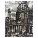 Handcoloured Original Etching of Architectural Landmark