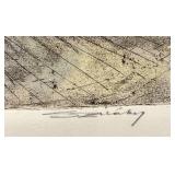 Handcoloured Original Etching of Architectural Landmark