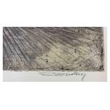 Signed Hand-Coloured Original Etching of Architectural Landmark