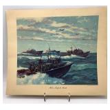 Collection of Vintage WWII Naval Art Prints