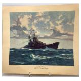 Collection of Vintage WWII Naval Art Prints