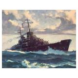 Collection of Vintage WWII Naval Art Prints