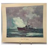 Collection of Vintage WWII Naval Art Prints