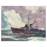 Collection of Vintage WWII Naval Art Prints
