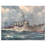 Collection of Vintage WWII Naval Art Prints