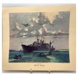 Collection of Vintage WWII Naval Art Prints