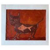 Original Acrylic Painting "Gato" by J. Sanfiel, 2020