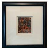 Framed Abstract Artwork by Kalu with Vibrant Colors