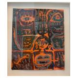 Framed Abstract Artwork by Kalu with Vibrant Colors