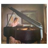 Robert Olson Signed Art Print - Girl at a Grand Piano