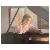 Robert Olson Signed Art Print - Girl at a Grand Piano
