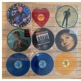 Collection of 9 Assorted Picture and Colored Vinyl Records