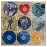 Collection of 9 Assorted Picture and Colored Vinyl Records