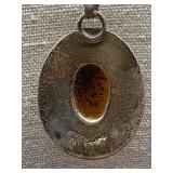 Vintage Amber Sterling Silver 925 Necklace