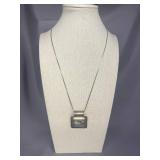 Vintage Sterling Silver 925 Pendant Necklace with Abalone Shell