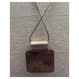 Vintage Sterling Silver 925 Pendant Necklace with Abalone Shell